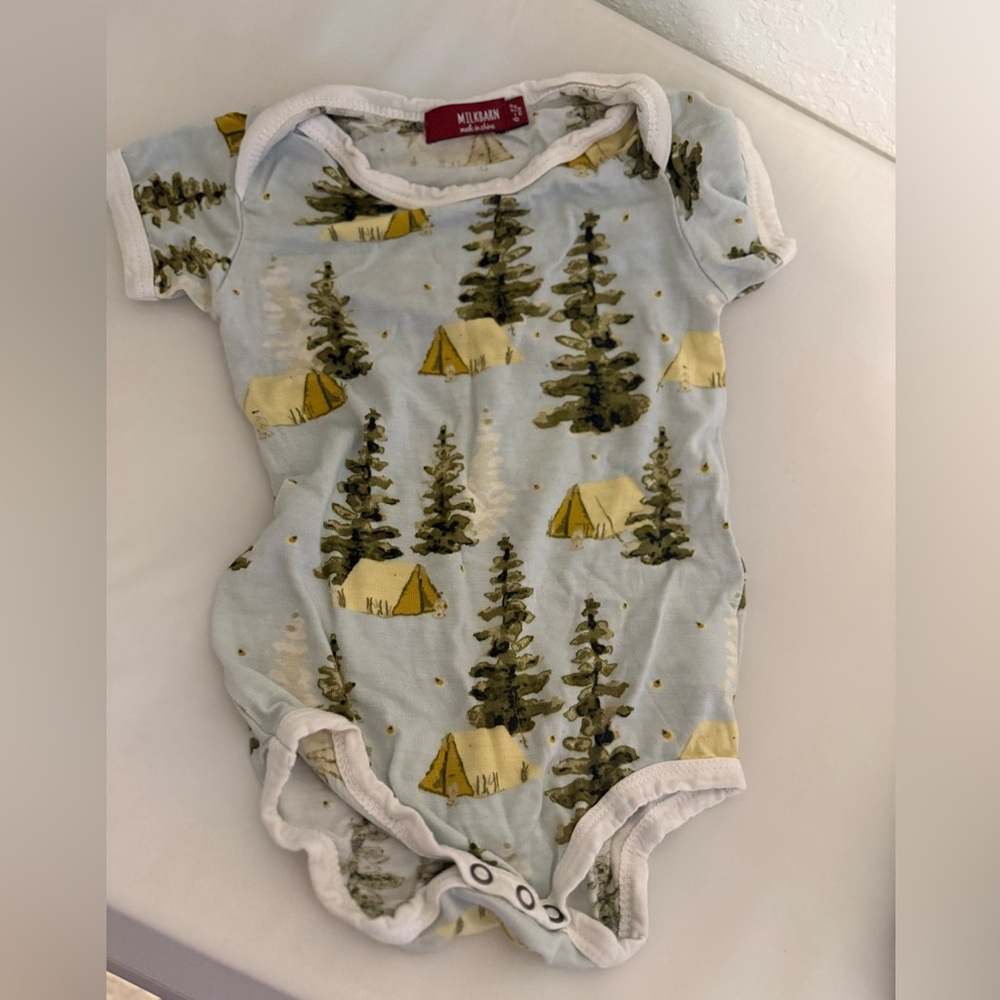 Milk barn camping onsie 3-6 months so soft